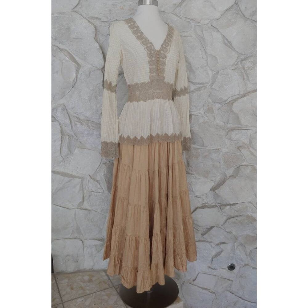 Vintage Calypso Tiered Ruffled Silk Skirt | Extra Small | Small